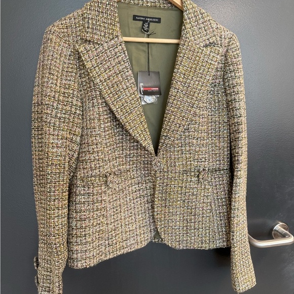 Sandra Angelozzi size 40 (10) NWT Women's Tweed Blazer -bright & silk blend - Picture 14 of 14